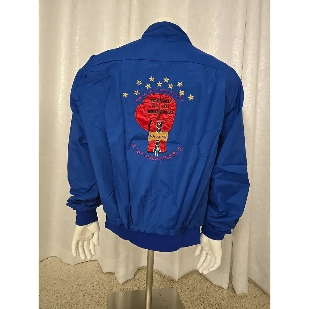 1987 Mike Tyson Las Vegas Thomas Boxing Deadstock Jacket SATIN Gloves VINTAGE XL - Picture 2 of 11